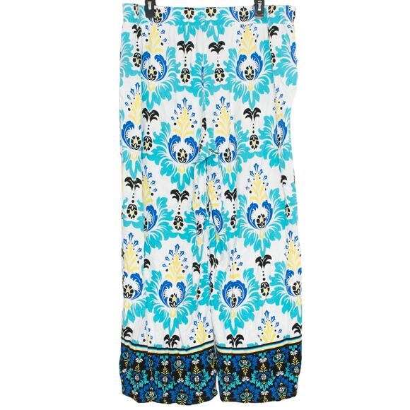 Ashley Stewart Womens Pants Linen Blend Wide Leg Beachy Pull On White Size 26 FH - Picture 6 of 6